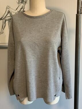 Zara Grey Relaxed Fit Long Sleeve Pullover